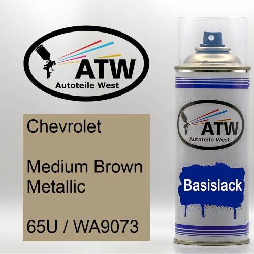 Chevrolet, Medium Brown Metallic, 65U / WA9073: 400ml Sprühdose, von ATW Autoteile West.